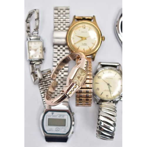 49 - A BAG OF ASSORTED WRIST WATCHES, a Oris watch head together with, nine wrist watches, names to inclu... 