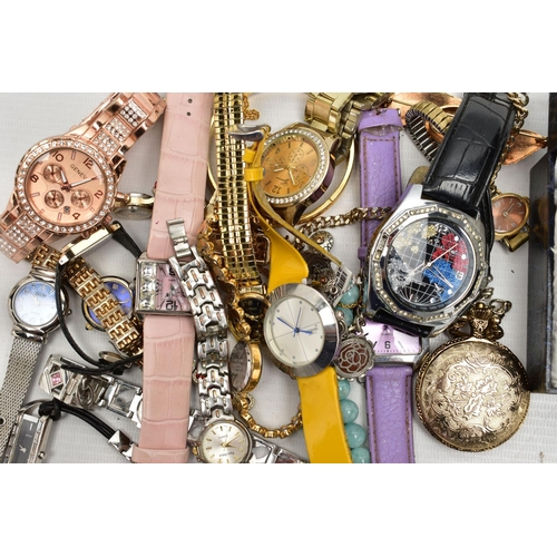 56 - A BAG OF ASSORTED WRIST WATCHES, eighteen wrist watches, names to include Sekonda, Geneve and Sesky,... 