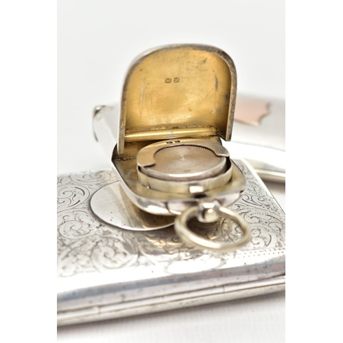 111 - A LATE VICTORIAN SILVER DOUBLE ENDED VESTA / SOVEREIGN CASE AND TWO SILVER CIGARETTE CASES, the vest... 