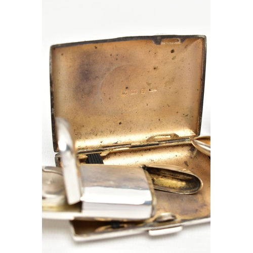 111 - A LATE VICTORIAN SILVER DOUBLE ENDED VESTA / SOVEREIGN CASE AND TWO SILVER CIGARETTE CASES, the vest... 