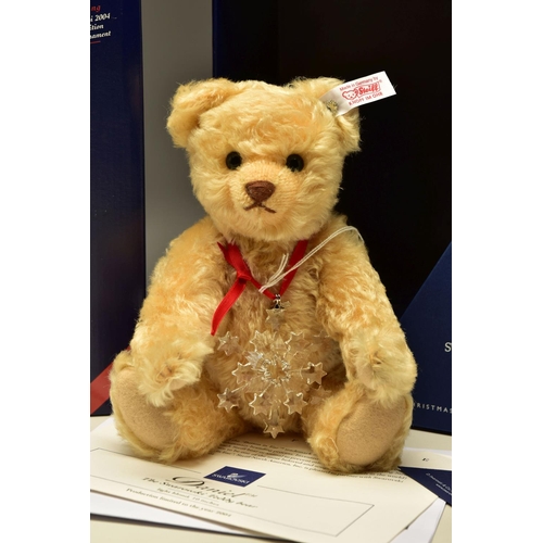 117 - A BOXED STEIFF LIMITED EDITION DANIEL THE SWARVOSKI TEDDY BEAR, 2004, named after Daniel Swarovski, ... 