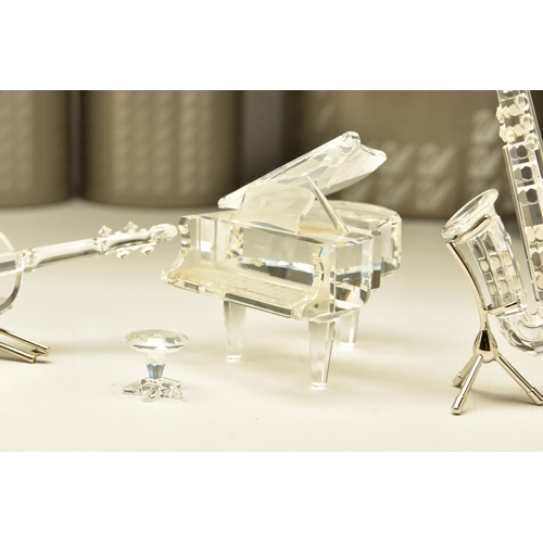 157 - FIVE BOXED SWAROVSKI CRYSTAL MUSICAL INSTRUMENTS  FROM CRYSTAL MELODIES SERIES, comprising Lute and ... 