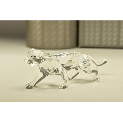 158 - THREE BOXED SWAROVSKI CRYSTAL ANIMALS, comprising two from African Wildlife series Cheetah (183225) ... 