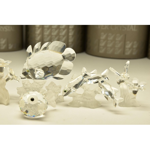 160 - EIGHT BOXED SWAROVSKI CRYSTAL ORNAMENTS, comprising four from the South Sea Theme, Blowfish (012724)... 