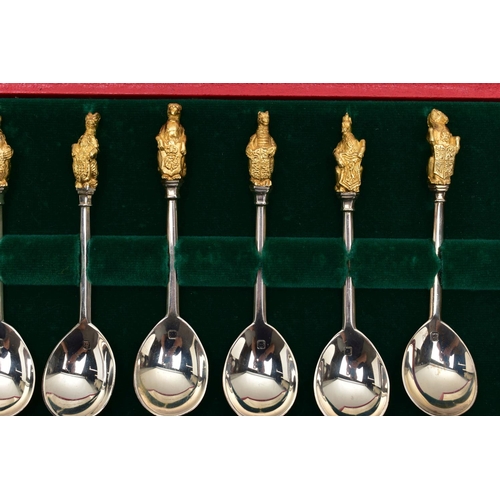 31 - A CASED SET OF ELIZABETH II SILVER LIMITED EDITION 'THE QUEEN'S BEASTS' SPOONS,  the ten spoons with... 