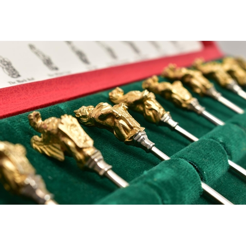 31 - A CASED SET OF ELIZABETH II SILVER LIMITED EDITION 'THE QUEEN'S BEASTS' SPOONS,  the ten spoons with... 