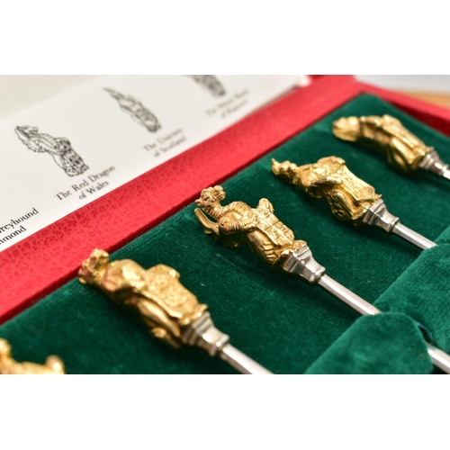 31 - A CASED SET OF ELIZABETH II SILVER LIMITED EDITION 'THE QUEEN'S BEASTS' SPOONS,  the ten spoons with... 