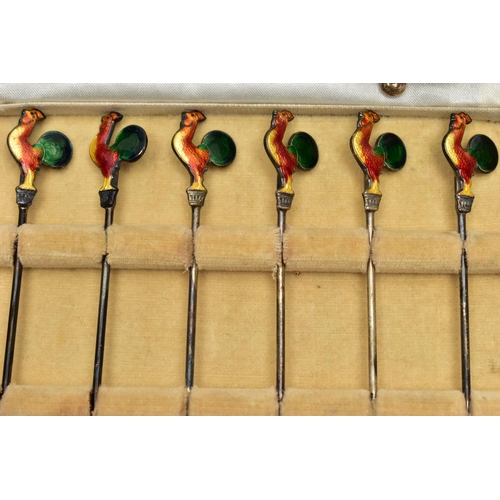 75 - A PARCEL OF SILVER CRUET ITEMS, NAPKIN RINGS, TOAST RACK, ETC, including a cased set of six cocktail... 