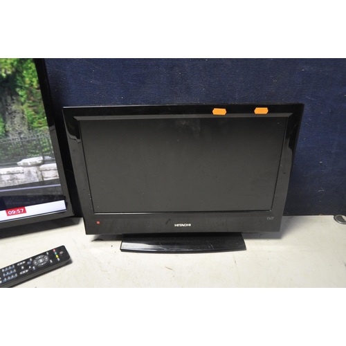 1063 - A SONY BRAVIA KDL32R433B 32in TV no remote along with a Hitachi 19LD356OUB 19in TV with remote (both... 