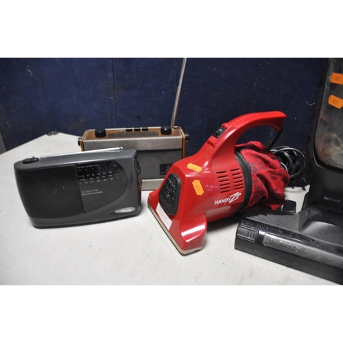 1075 - A BOSCH FD9404 ATHLET VACUUM no charger along with a Dirt Devil handy zip handheld vacuum, a Sony CM... 