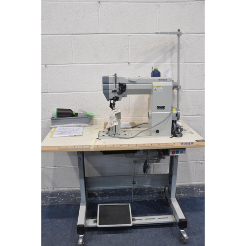 1087 - A WIMSEW W-8810 INDUSTRIAL SEWING MACHINE on casters (PAT pass and working) along with a smaller Bab... 