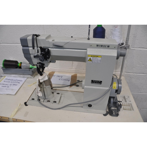 1087 - A WIMSEW W-8810 INDUSTRIAL SEWING MACHINE on casters (PAT pass and working) along with a smaller Bab... 