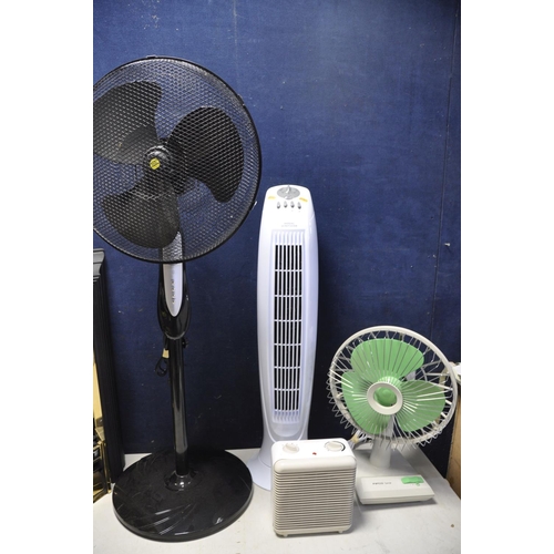 1097 - A COLLECTION OF FANS AND HEATERS to include a Dimplex CHT20 coal effect heater, Pifco desk fan, Chal... 