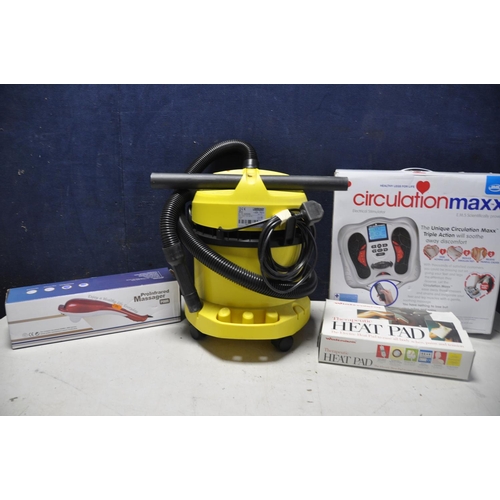 1116 - A KARCHER MV2 VACUUM no brush bar along with a JML circulation Maxx, Winterwarm therapeutic heat pad... 