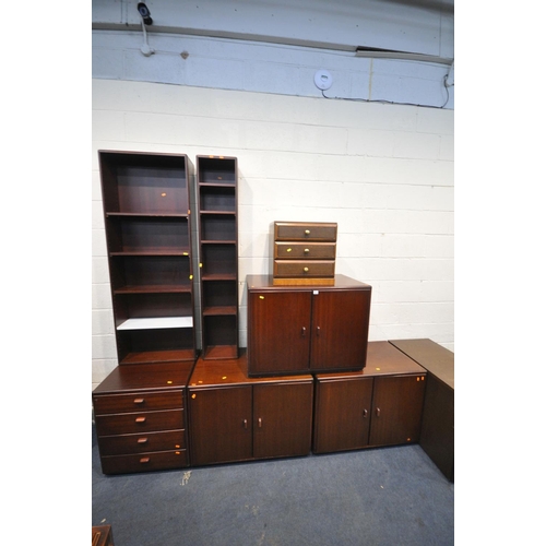 1217 - A SELECTION OF VARIOUS MAHOGANY FURNITURE, to include three two door cabinets, a four drawer cabinet... 