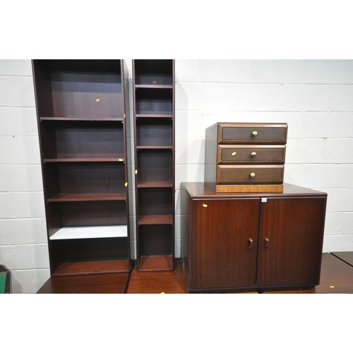 1217 - A SELECTION OF VARIOUS MAHOGANY FURNITURE, to include three two door cabinets, a four drawer cabinet... 