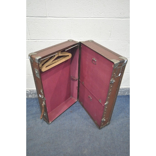 1250 - A VINTAGE TRUNK WARDROBE, width 87cm x depth 53cm x height 28cm (condition:-loose handle)