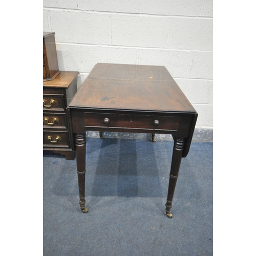 1261 - AN OAK CHEST OF THREE DRAWERS, incorporating older timbers, width 57cm x depth 39cm x height 63cm, a... 