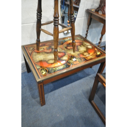 1270 - A SELECTION OF OCCASIONAL FURNITURE, to include a glass top globe coffee table, 82cm x depth 57cm x ... 