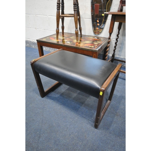 1270 - A SELECTION OF OCCASIONAL FURNITURE, to include a glass top globe coffee table, 82cm x depth 57cm x ... 