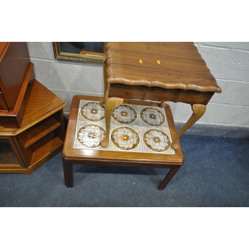 1390 - A SELECTION OF MID CENTURY FURNITURE, to include a Nathan media cabinet, a G Plan tile top coffee ta... 