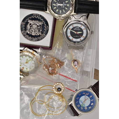 118 - A BOX OF ASSORTED WRISTWATCHES, a box of assorted ladys and gents wristwatches, names to include Ben... 