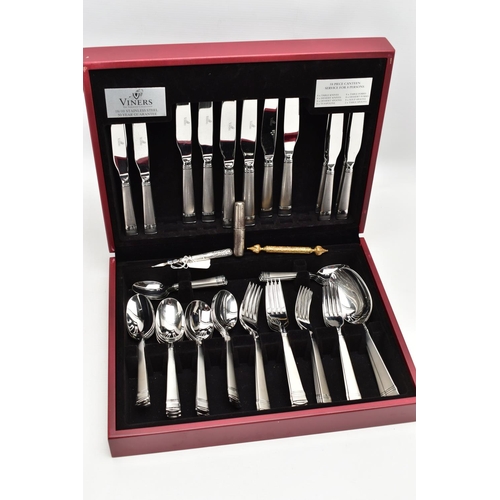 128 - A 'VINERS' CANTEEN, A SILVER MANICURE TOOL, A BODKIN CASE AND MANICURE SET, the first an eight piece... 