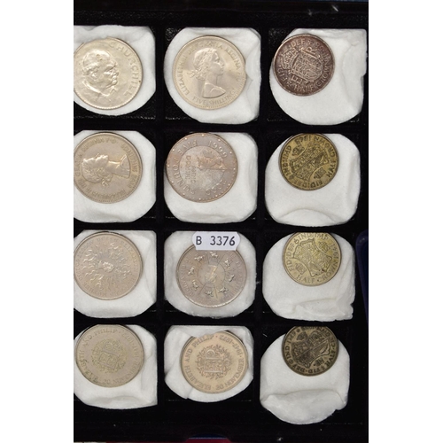 143 - A LARGE AND HEAVY BOX OF COINS AND COMMEMORATIVES, to include a Royal mint 8x £5 Silver proof Englan... 