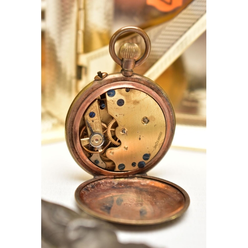 34 - TWO POCKET WATCHES AND TWO WATCH HEADS, the first a 'Smiths Empire' pocket watch, a lady's pocket wa... 