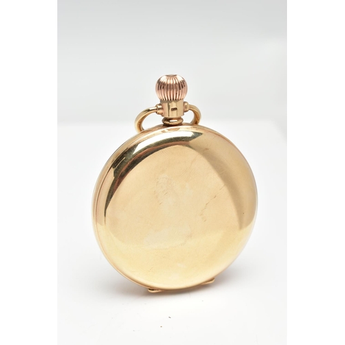 86 - A 9CT GOLD WALTHAM FULL HUNTER POCKET WATCH, the circular white dial, with Roman numeral hourly mark... 