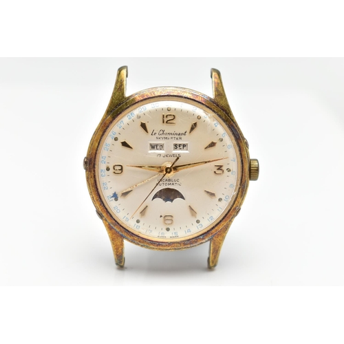 89 - A 'LE CHEMINANT' SKYMASTER WATCH HEAD, automatic movement, round off white dial, signed 'Le Cheminan... 