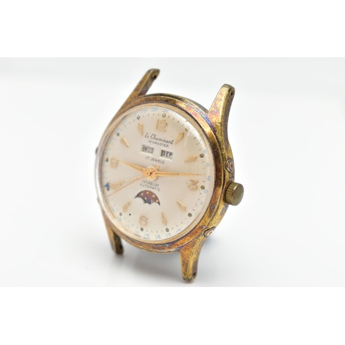 89 - A 'LE CHEMINANT' SKYMASTER WATCH HEAD, automatic movement, round off white dial, signed 'Le Cheminan... 