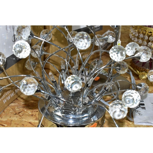 304 - A GROUP OF MODERN LIGHTING comprising, two BHS Athena wall lights (unused still in boxes), a small d... 