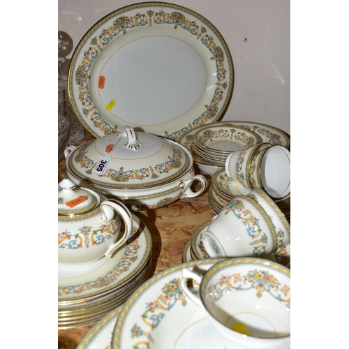 305 - AN AYNSLEY 'HENLEY' PATTERN PART DINNER SET, comprising six dinner plates (marked as second quality)... 