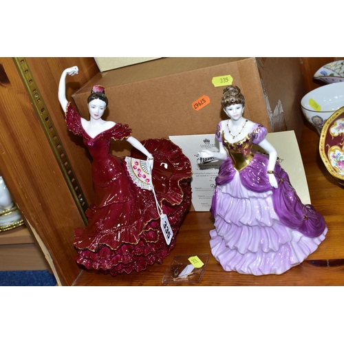 335 - TWO BOXED COALPORT FIGURINES, comprising the 'Flamenco' figurine from the A Passion for Dance collec... 