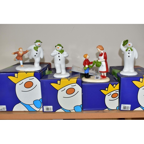 336 - FOUR BOXED COALPORT THE SNOWMAN CHARACTER FIGURES, comprising The Greeting, Thanks Mum limited editi... 