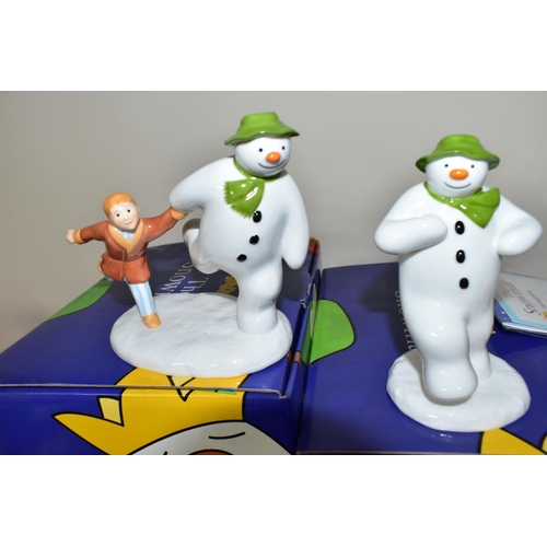 336 - FOUR BOXED COALPORT THE SNOWMAN CHARACTER FIGURES, comprising The Greeting, Thanks Mum limited editi... 