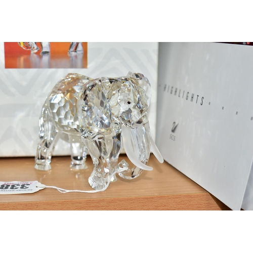 338 - A BOXED SWAROVSKI CRYSTAL ELEPHANT, 169970, from the Inspiration Africa series, Swarovski Collectors... 