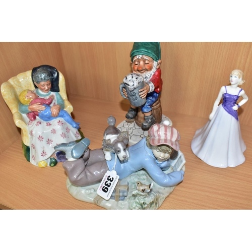 339 - FOUR FIGURINES, comprising Lladro Study Buddies 5451, by Regino Torrijos, issued 1987 - retired 2007... 