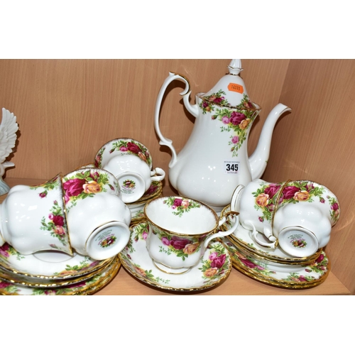 345 - A TWENTY PIECE ROYAL ALBERT OLD COUNTRY ROSES PART COFFEE/TEA SET, comprising a coffee pot, six tea ... 