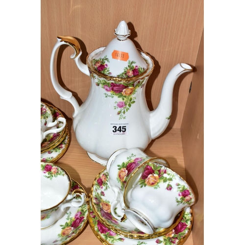 345 - A TWENTY PIECE ROYAL ALBERT OLD COUNTRY ROSES PART COFFEE/TEA SET, comprising a coffee pot, six tea ... 