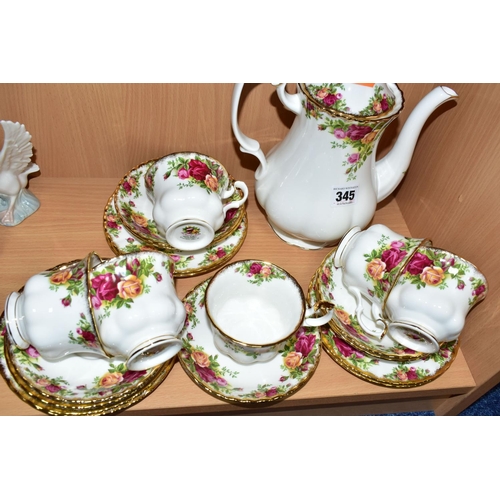 345 - A TWENTY PIECE ROYAL ALBERT OLD COUNTRY ROSES PART COFFEE/TEA SET, comprising a coffee pot, six tea ... 