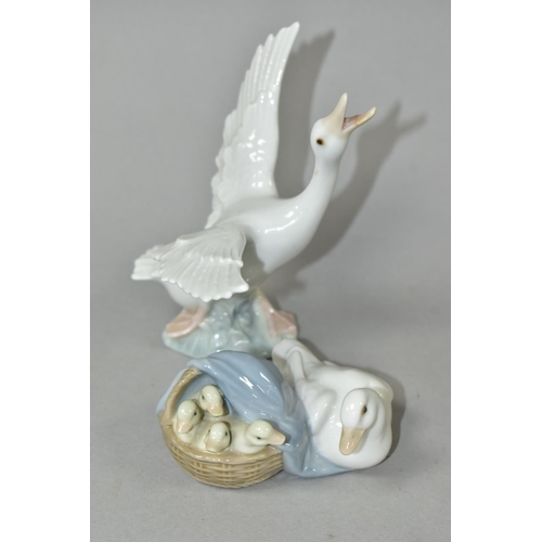 346 - FOUR LLADRO ANIMAL AND BIRD FIGURES, comprising Playful Piglets 5228, sculptor Jose Roig, issued 198... 