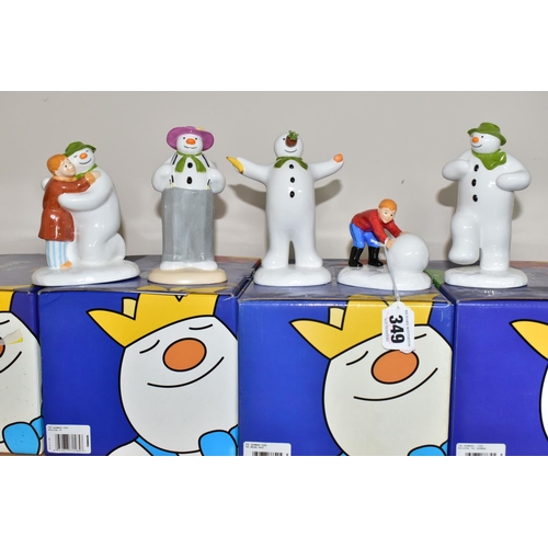 349 - FIVE BOXED COALPORT THE SNOWMAN CHARACTER FIGURES, comprising The Special Moment, Dressing Up, The W... 