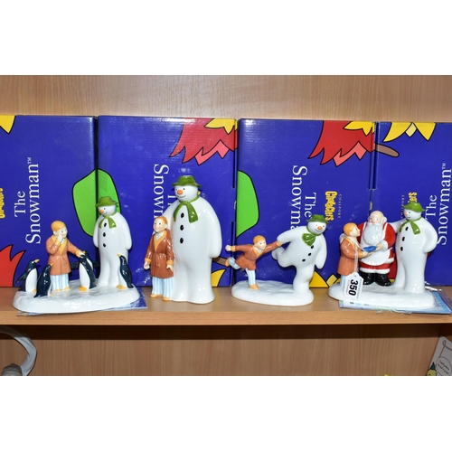 350 - FOUR BOXED COALPORT THE SNOWMAN CHARACTER FIGURES, comprising The Adventure Begins, Penguin Pals: an... 