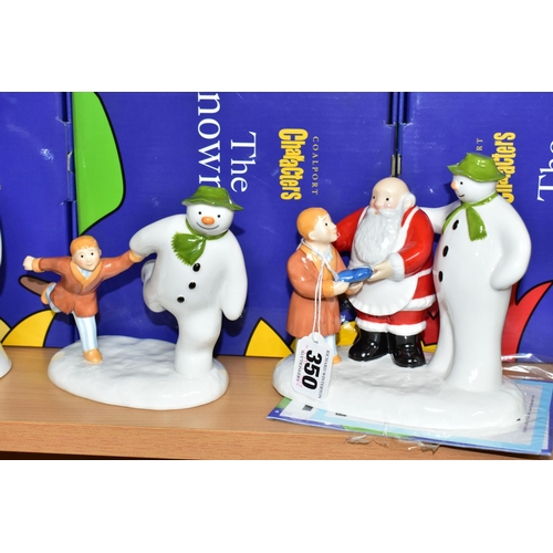 350 - FOUR BOXED COALPORT THE SNOWMAN CHARACTER FIGURES, comprising The Adventure Begins, Penguin Pals: an... 