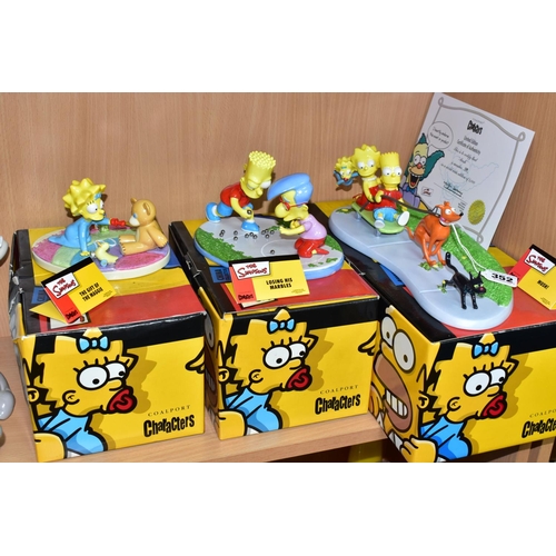 352 - THREE BOXED COALPORT THE SIMPSONS FIGURE GROUPS, comprising 'Mush!' limited edition 1139/4000, with ... 