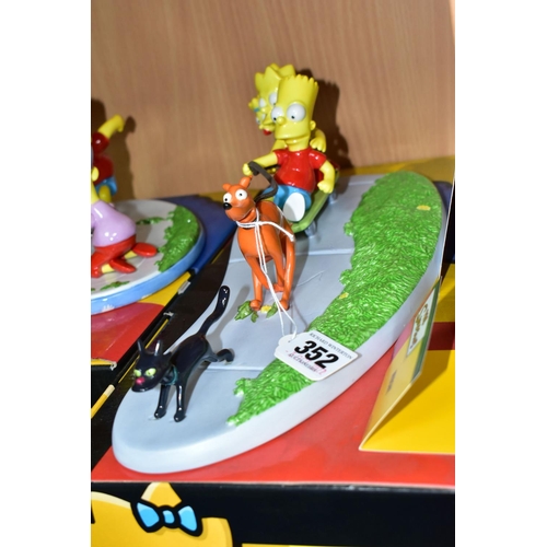 352 - THREE BOXED COALPORT THE SIMPSONS FIGURE GROUPS, comprising 'Mush!' limited edition 1139/4000, with ... 