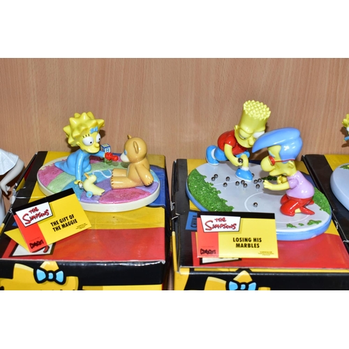 352 - THREE BOXED COALPORT THE SIMPSONS FIGURE GROUPS, comprising 'Mush!' limited edition 1139/4000, with ... 