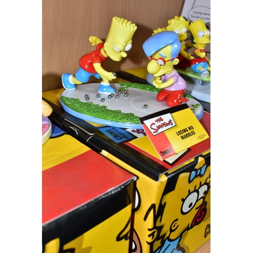 352 - THREE BOXED COALPORT THE SIMPSONS FIGURE GROUPS, comprising 'Mush!' limited edition 1139/4000, with ... 